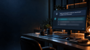 A computer screen showing an AI assistant asked which web designer it would recommend in Melbourne's inner west